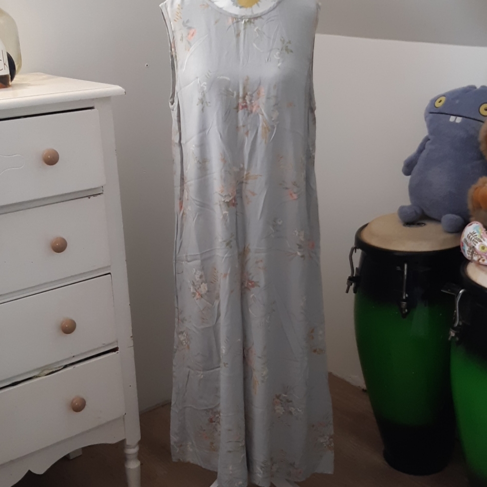 RL cottagecore, full length, silk slipdress